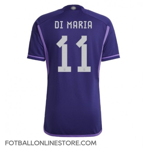 Billige Argentina Angel Di Maria #11 Bortetrøye VM 2022 Kortermet